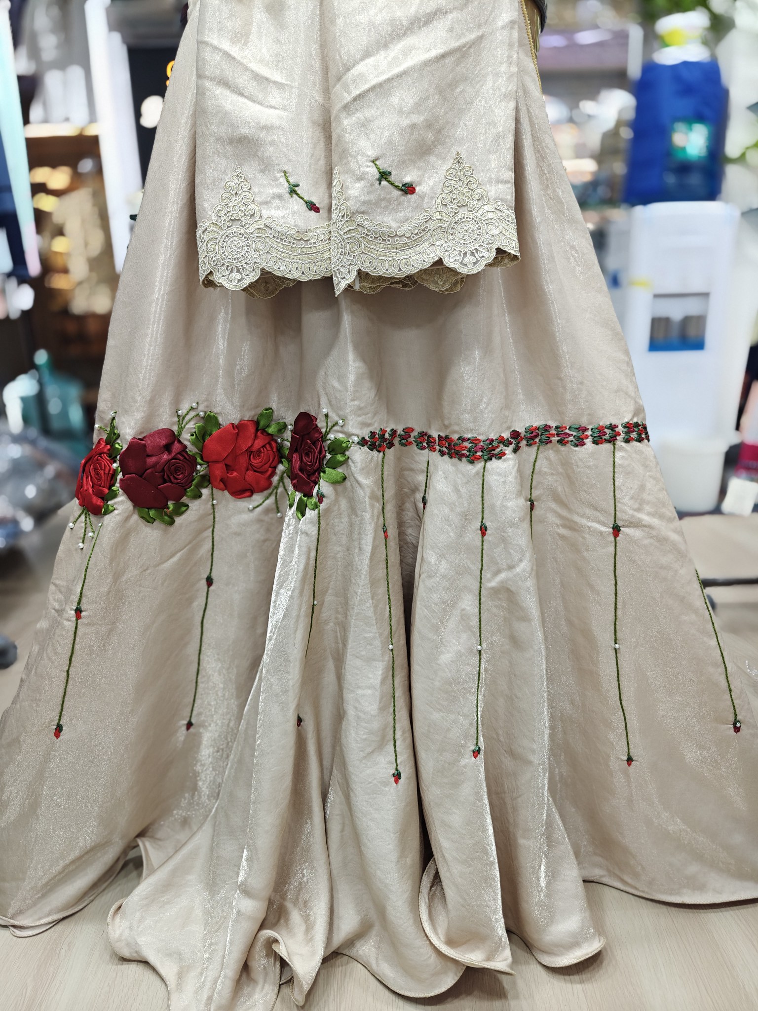  Full Gher, Imported Japan Silk, Handwork 